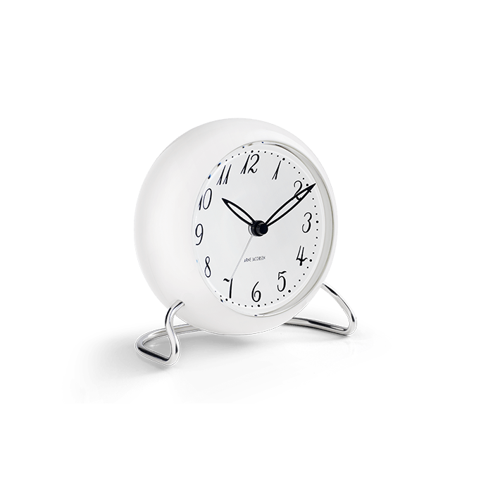 Arne Jacobsen LK Table Clock, White, Ø: 4.3"