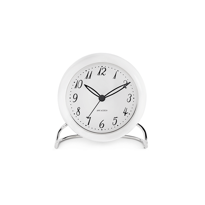 Arne Jacobsen LK Table Clock, White, Ø: 4.3"