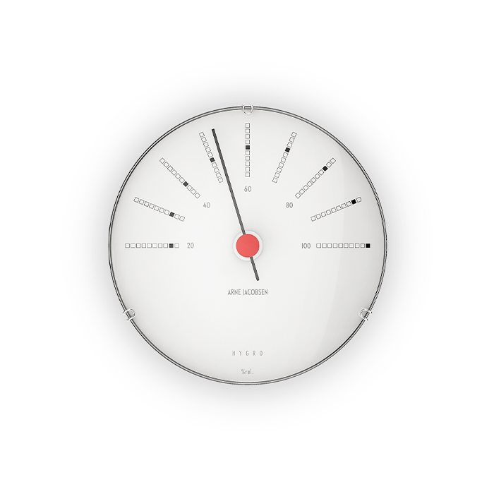 Arne Jacobsen Bankers Hygrometer, White, Ø: 4.7"