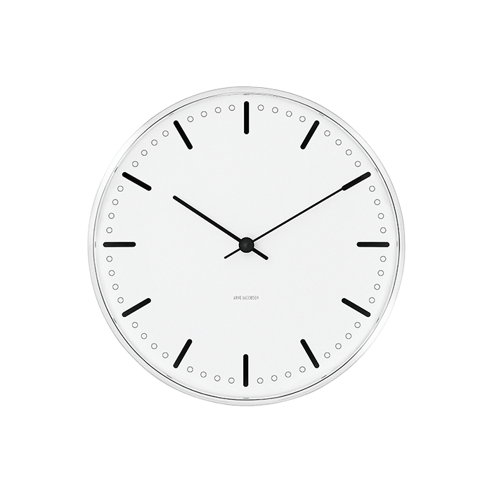 Arne Jacobsen City Hall Wall Clock, Small, Ø: 6.5"